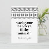 洗ってネ 2020 面白いユーモアスウェットステッチ シーズンカード (スタンド正面)