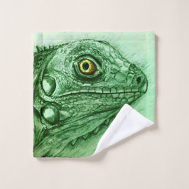 洗カラフル図解入りの、写真付きの布 – イグアナ ウォッシュタオル