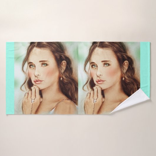 洗カラフル図解入りの、写真付きの布 – 春の女性 バスタオル (バスタオル)