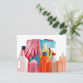 洗剤ボトルとバケツ ポストカード (スタンド正面)