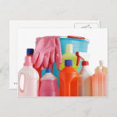 洗剤ボトルとバケツ ポストカード (正面/裏面)