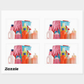 洗剤ボトル及びバケツ 長方形シール (シート)