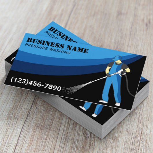 洗圧式パワー洗浄ブルーモダンクリーニング 名刺