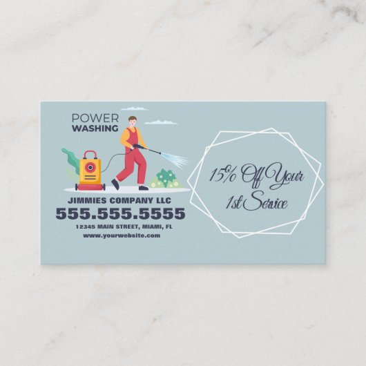 洗圧式洗力会社の具体例 名刺 (正面)