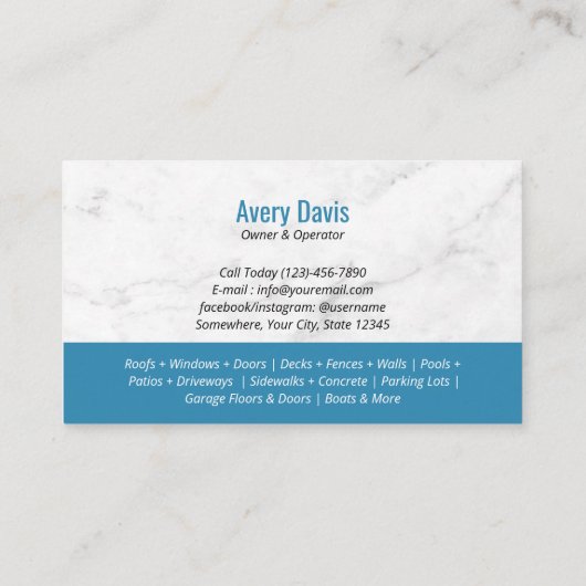 洗圧式洗力式洗車台洗浄大理石 名刺 (裏面)