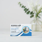 洗圧式洗力洗ブルークリーニングサービス 名刺 (スタンド正面)