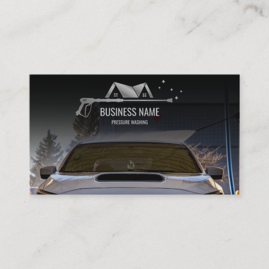 洗圧式洗力洗濯屋上車庫 名刺 (正面)