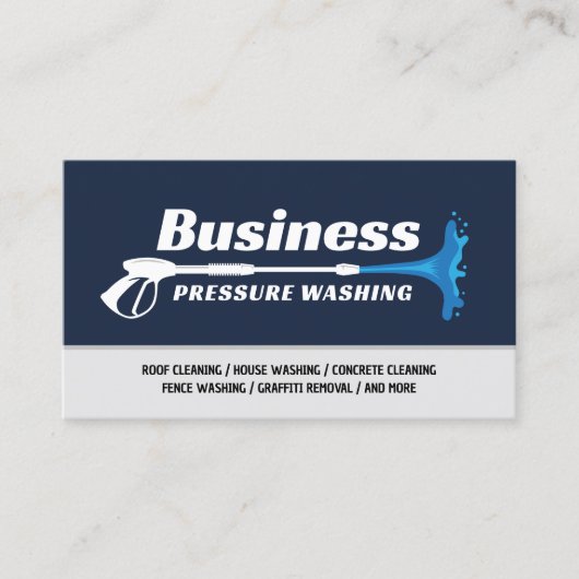 洗圧式洗圧式洗圧式洗水洗式ネイビーブルー洗浄 名刺 (正面)