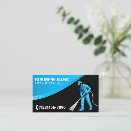 洗圧式青色動力洗浄洗浄モダン装置 名刺 (スタンド正面)