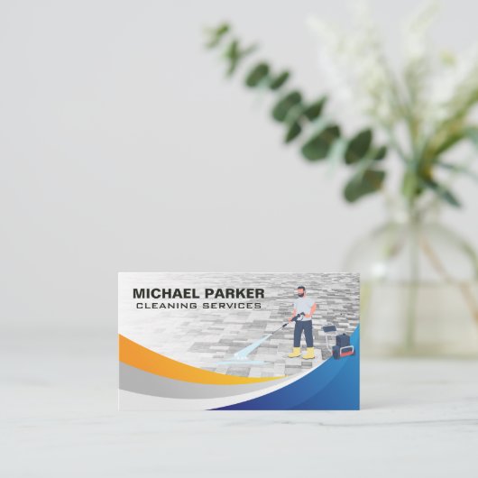 洗圧洗浄サービス 名刺 (スタンド正面)