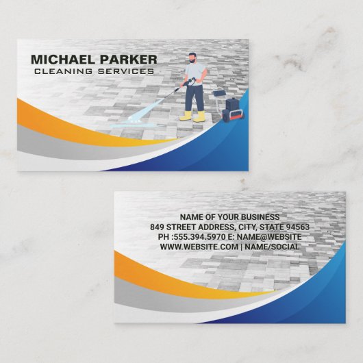 洗圧洗浄サービス 名刺 (正面/裏面)