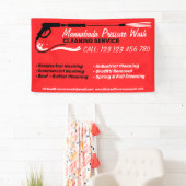 洗圧赤パワーウォッシュクリーナーショップ 横断幕 (インサイチュ)