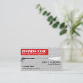 洗圧赤色ラベルプロフェッショナル洗浄 名刺 (スタンド正面)