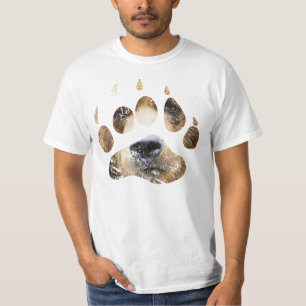洗浄されたくま足のティー Tシャツ
