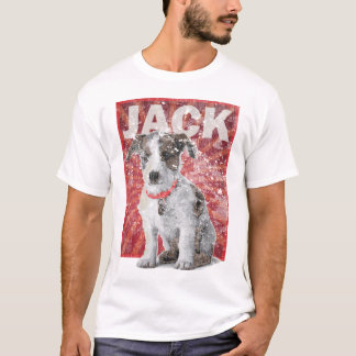 洗浄されるジャックラッセルペット所有者のヴィンテージ Tシャツ