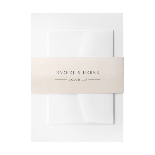 洗浄アイボリー水パーソナライズされた色結婚の 招待状ベリーバンド (正面例)