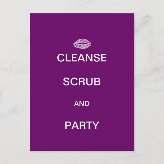 洗浄スクラブとパーティーバイオレットはがき ポストカード (正面)