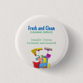 洗浄バモダンケットハウスキーピングサービス 缶バッジ (正面)