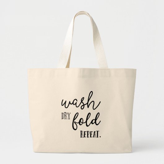 洗浄乾燥した折目の繰り返し、大きいトート、洗濯のバッグ ラージトートバッグ (正面)