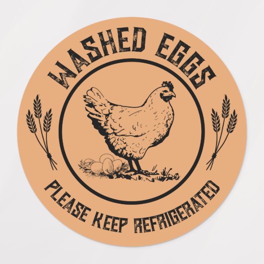 洗浄卵は冷蔵庫で保管してください ラベル (デザイン1)