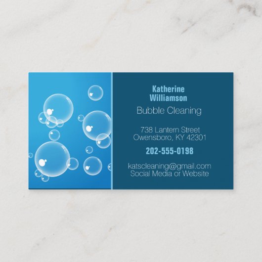 洗浄水泡ブルー 名刺 (裏面)