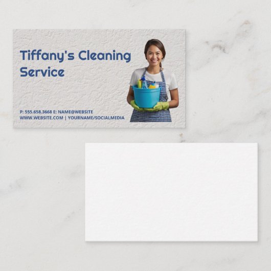 洗浄製品を持つ人 名刺 (正面/裏面)