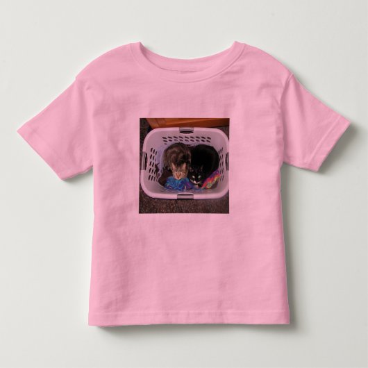 洗濯かご猫ちゃん トドラーTシャツ (正面)