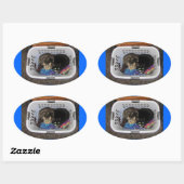 洗濯かご猫ちゃん 楕円形シール (シート)