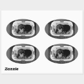 洗濯かご猫ちゃん 楕円形シール (シート)