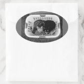 洗濯かご猫ちゃん 楕円形シール (バッグ)