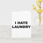 「洗濯が嫌い」Tシャツ - 楽しい洗濯日のためのユーモア カード (黄色い花)