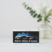 洗濯するスポーツカー | 石けん水 名刺 (スタンド正面)