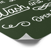 洗濯とドライランドリーヴィンテージの暗緑色 ポスター (角)