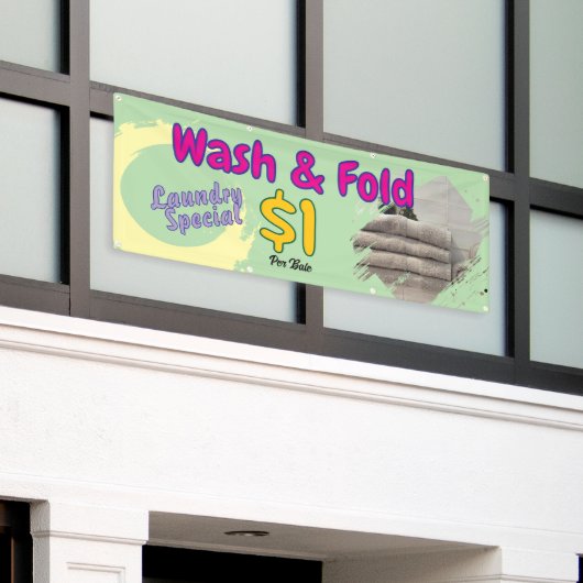 洗濯と折り畳みバナー 横断幕 (ビルの外側)