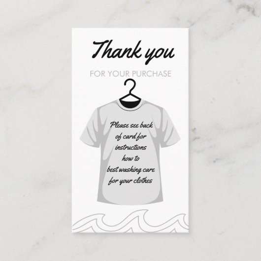 洗濯のお手入れ方法について 名刺 (正面)