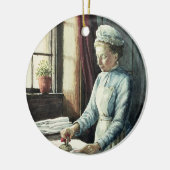 洗濯の女中、c.1880 セラミックオーナメント (左)