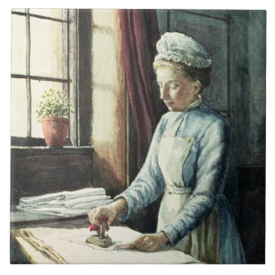 洗濯の女中、c.1880 タイル