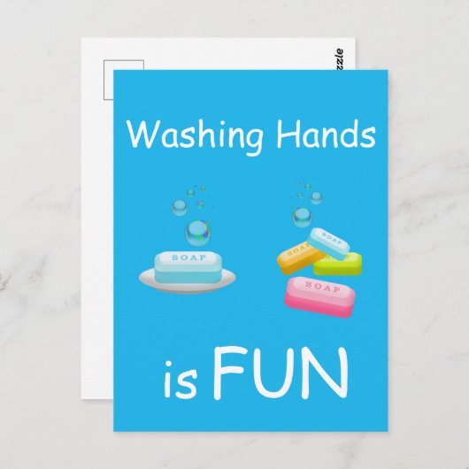 洗濯の手はおもしろいコロナウイルスの安全性かわいい ポストカード (正面/裏面)