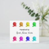 洗濯の指示で手編みする ポストカード (スタンド正面)