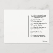 洗濯の指示で手編みする ポストカード (裏面)