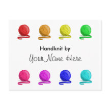 洗濯の指示で手編みする