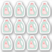 洗濯の日の洗剤の清掃の注意 シール (正面)