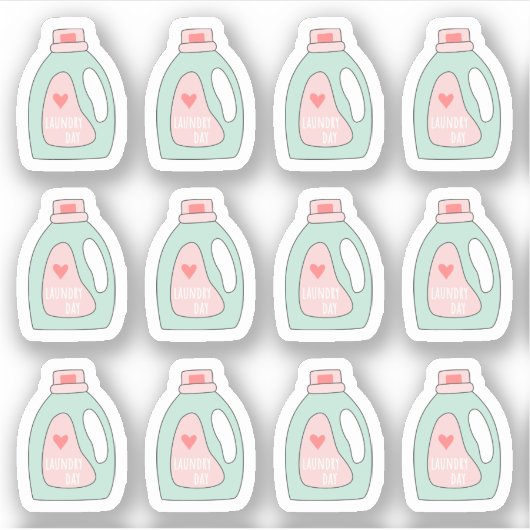 洗濯の日の洗剤の清掃の注意 シール (正面)