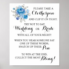 洗濯ばさみブライダルシャワーを入れる ポスター