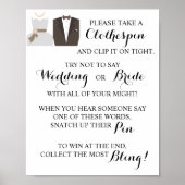 洗濯ばさみブライダルシャワーを入れる ポスター (正面)