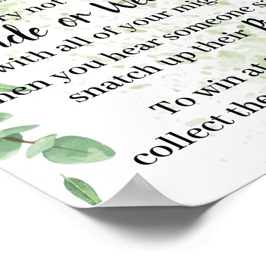 洗濯ばさみユーカリシャワーゲーム看板 ポスター (角)