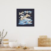 洗濯ばさみ飛行機 ポスター (キッチン)