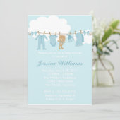 洗濯ひもベビーシャワー 招待状 (スタンド正面)