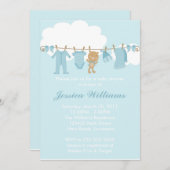 洗濯ひもベビーシャワー 招待状 (正面/裏面)