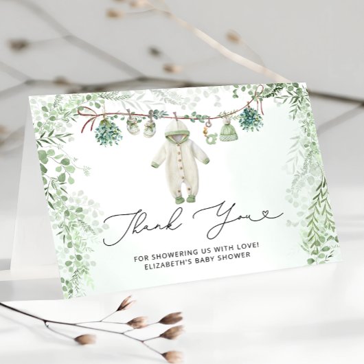 洗濯ひも ユーカリ ベビーシャワー 感謝カード